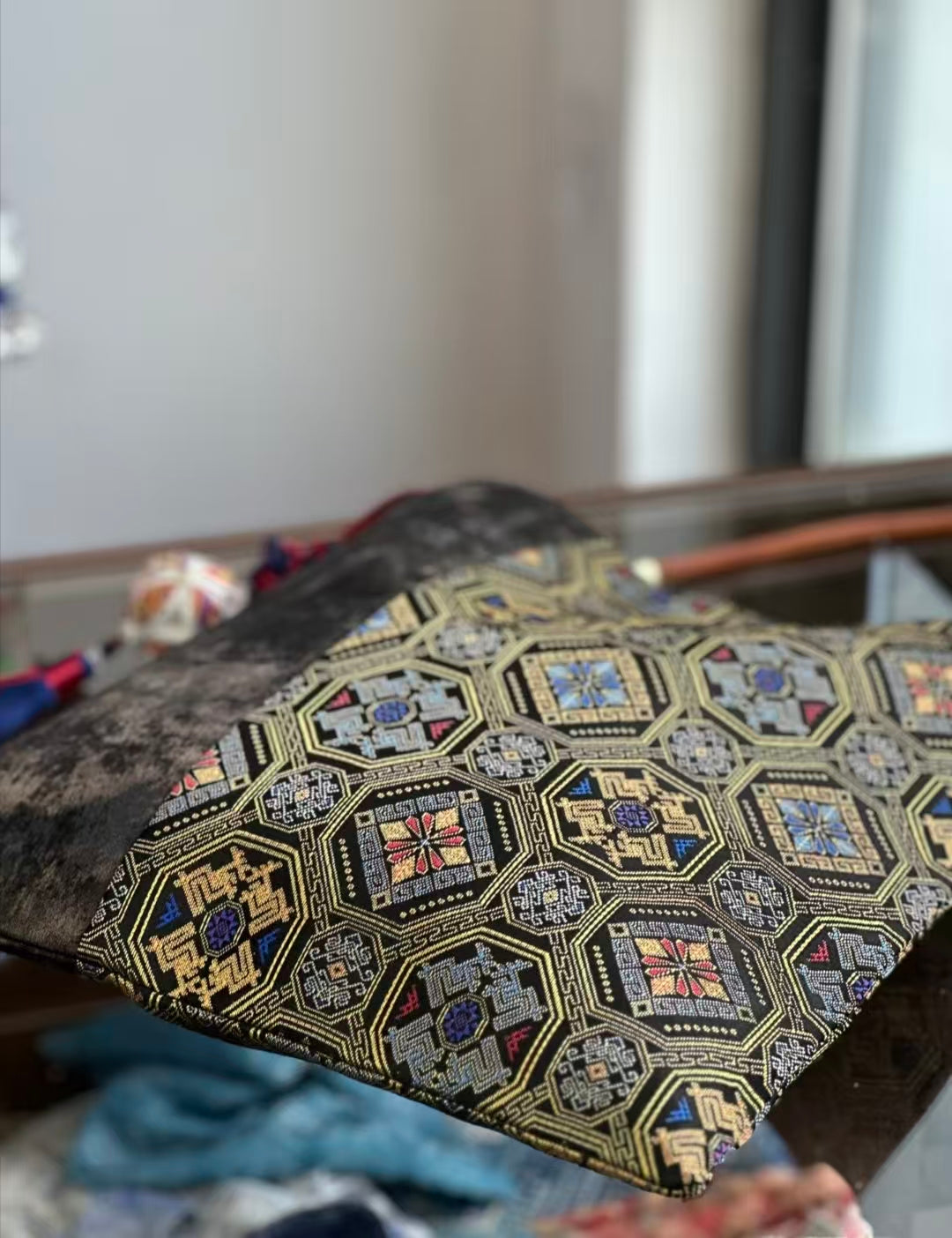 Handmade Zhuang Brocade Patchwork Shoulder Bag | Intangible Cultural Heritage Craft Ethnic Fashion Item