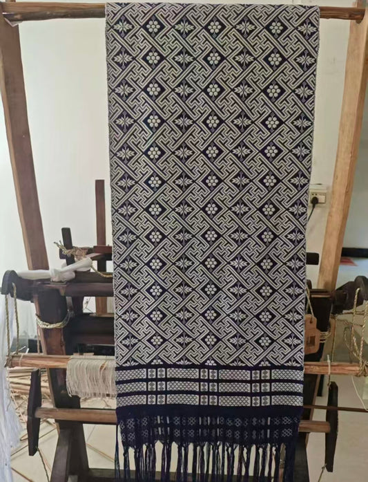 Zhuang | Loom Handmade Zhuang Brocade Scarf Intangible Cultural Heritage Multicolor Totem Warm Accessory