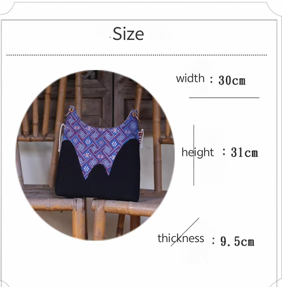 Handmade Zhuang Brocade Crossbody Bag (Limited Edition) - Chinese Intangible Cultural Heritage "Wanxiang Gengxin"