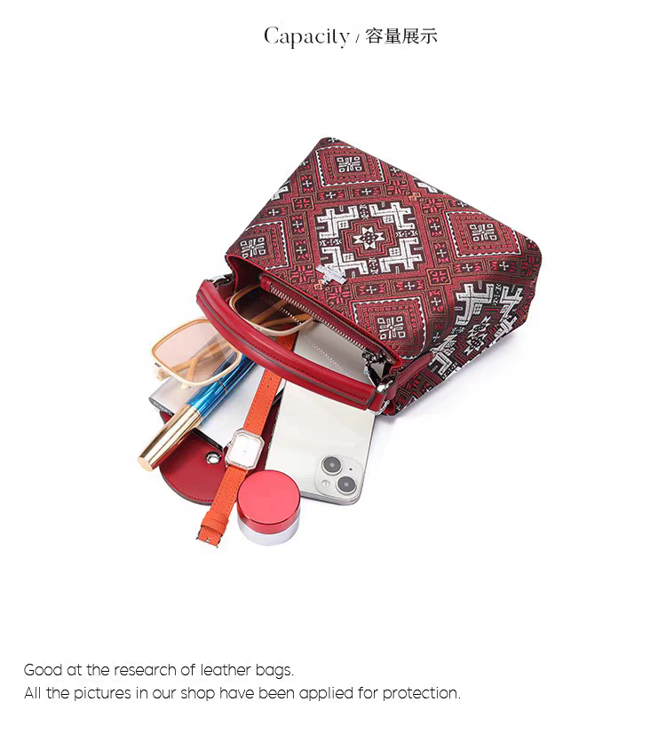 Handmade Zhuang Brocade Bag - Traditional Ethnic Pattern Crossbody/Handbag with Cultural Heritage Design