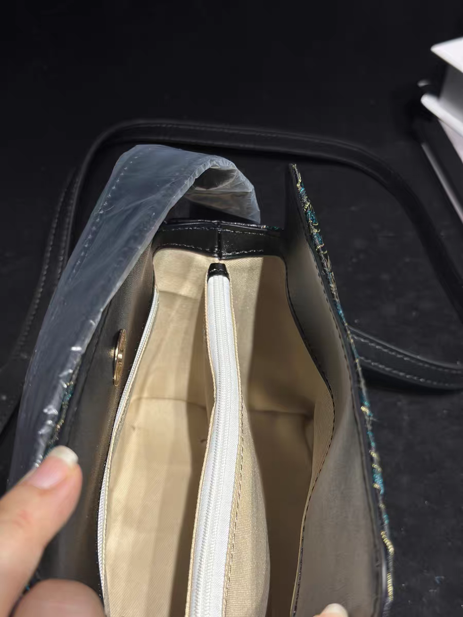 Handmade Zhuang Brocade Crossbody Bag | Songcaiwen Pattern Artisan Crafted Mini Shoulder Bag